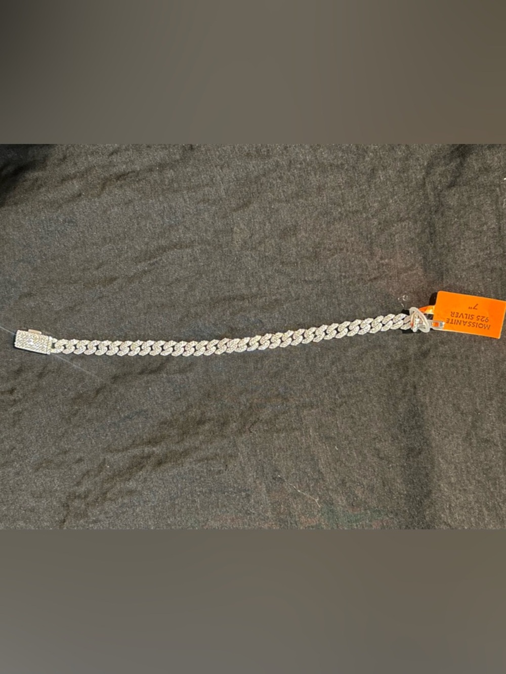 7 inch Pavé Cuban Link Chain Bracelet- Sterling Silver and Moissanite